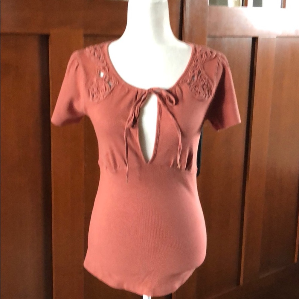 NWT Free People deep keyhole top